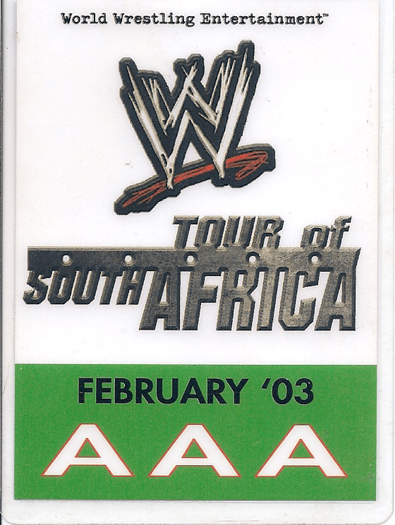 WWE Tour of South Africa 2003, Mooch- Backstage Pass